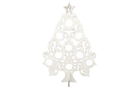 Ażurowa Choinka ze stojakiem - dekoracja ozdoba biała